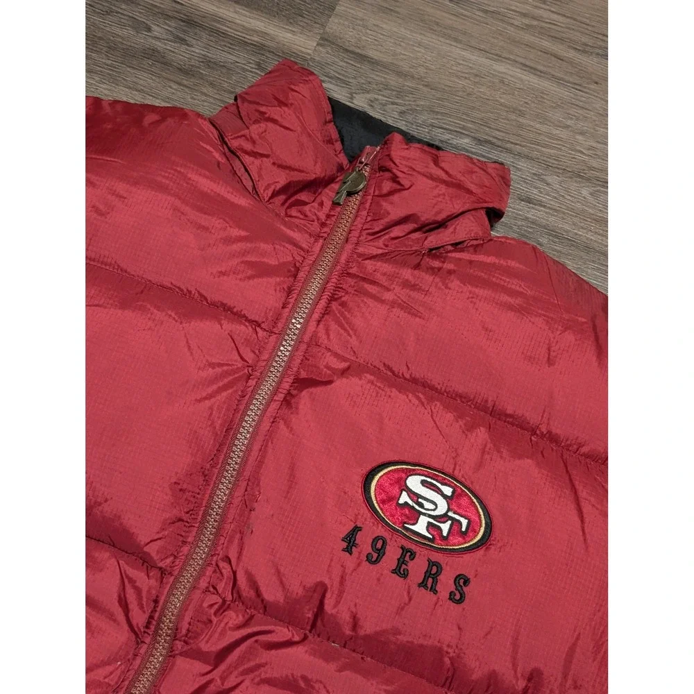 Vintage Pro Player‎ SF 49ers Goose Down Puffer Jacket Size XL 90s NFL READ